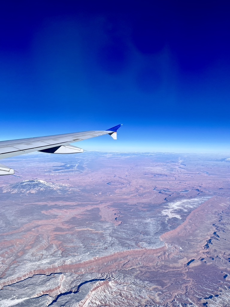 Google Flights helps us get views of the mountains from above.